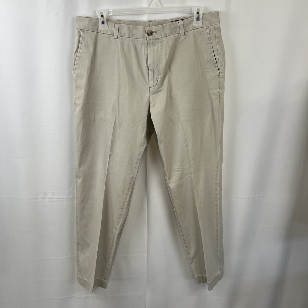 Vineyard Vines Mens Breaker Pant Khaki Size 36x30 Straight Leg Flat Front Golf